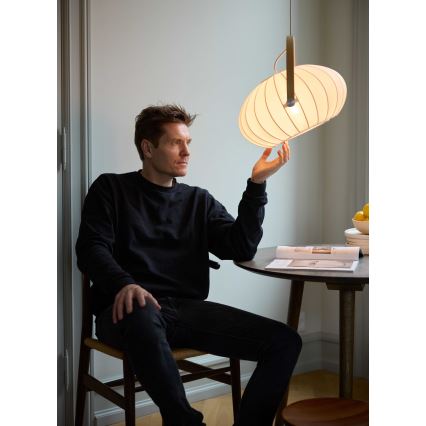 Halo Design 746347 - Ripatslühter kaabliga DC 1xE27/40W/230V, läbimõõt 40 cm, valge/tamm