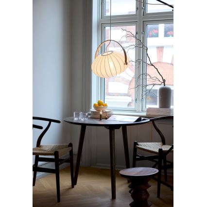 Halo Design 746347 - Ripatslühter kaabliga DC 1xE27/40W/230V, läbimõõt 40 cm, valge/tamm