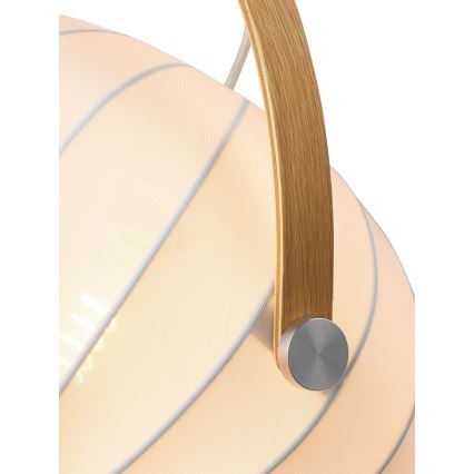 Halo Design 746347 - Ripatslühter kaabliga DC 1xE27/40W/230V, läbimõõt 40 cm, valge/tamm