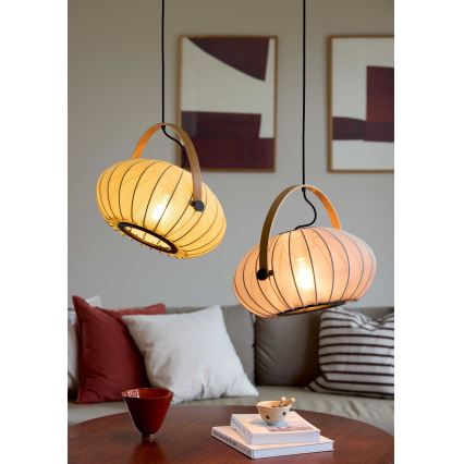 Halo Design 746361 - Ripplamp kaabliga DC 1xE27/40W/230V läbimõõt 40 cm roheline/tamm
