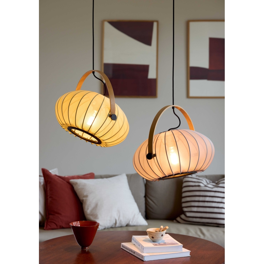Halo Design 746361 - Ripplamp kaabliga DC 1xE27/40W/230V läbimõõt 40 cm roheline/tamm