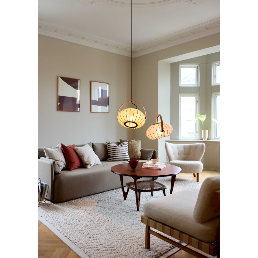 Halo Design 746361 - Ripplamp kaabliga DC 1xE27/40W/230V läbimõõt 40 cm roheline/tamm