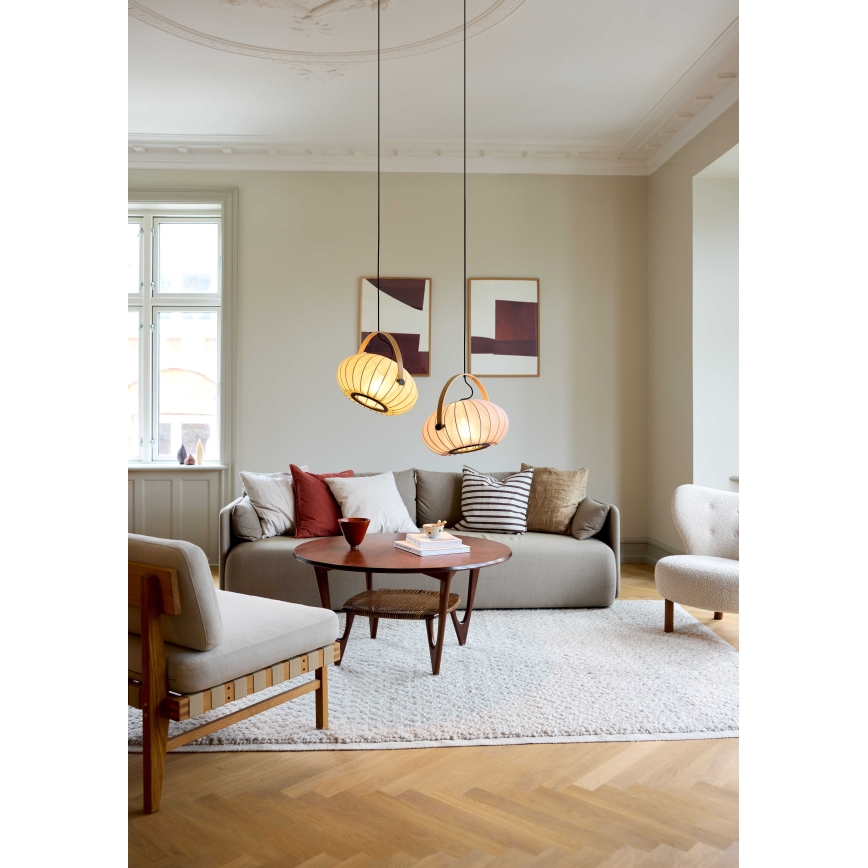 Halo Design 746361 - Ripplamp kaabliga DC 1xE27/40W/230V läbimõõt 40 cm roheline/tamm