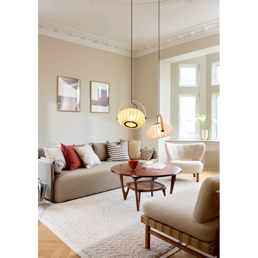 Halo Design 746361 - Ripplamp kaabliga DC 1xE27/40W/230V läbimõõt 40 cm roheline/tamm