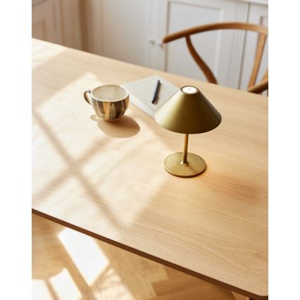 Halo Design 800841 - HYGGE hämardatav laetav välistingimuste LED-laualamp LED/3W/4000 mAh IP54 messing