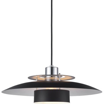 Halo Design 990259 - rippvalgusti juhtmega SORUP 1xE27/40W/230V, läbimõõt 40 cm, must/läikiv kroom