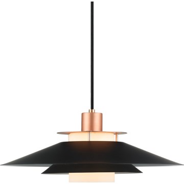 Halo Design 990785 - Ripplamp kaabliga RIVOLI 1xE27/40W/230V läbimõõt 40 cm must/vasetoon