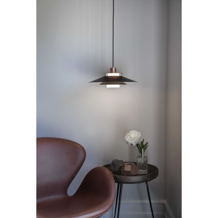Halo Design 990785 - Ripplamp kaabliga RIVOLI 1xE27/40W/230V läbimõõt 40 cm must/vasetoon