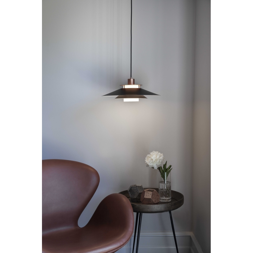Halo Design 990785 - Ripplamp kaabliga RIVOLI 1xE27/40W/230V läbimõõt 40 cm must/vasetoon