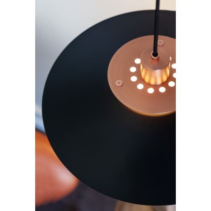 Halo Design 990785 - Ripplamp kaabliga RIVOLI 1xE27/40W/230V läbimõõt 40 cm must/vasetoon