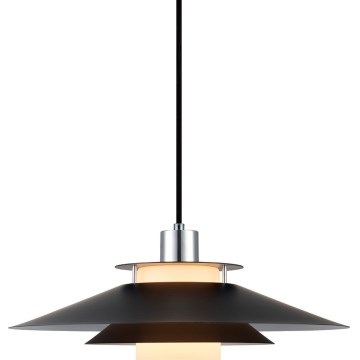 Halo Design 990808 - Rippvalgusti RIVOLI kaablil 1xE27/40W/230V Ø 40 cm must/läikiv kroom