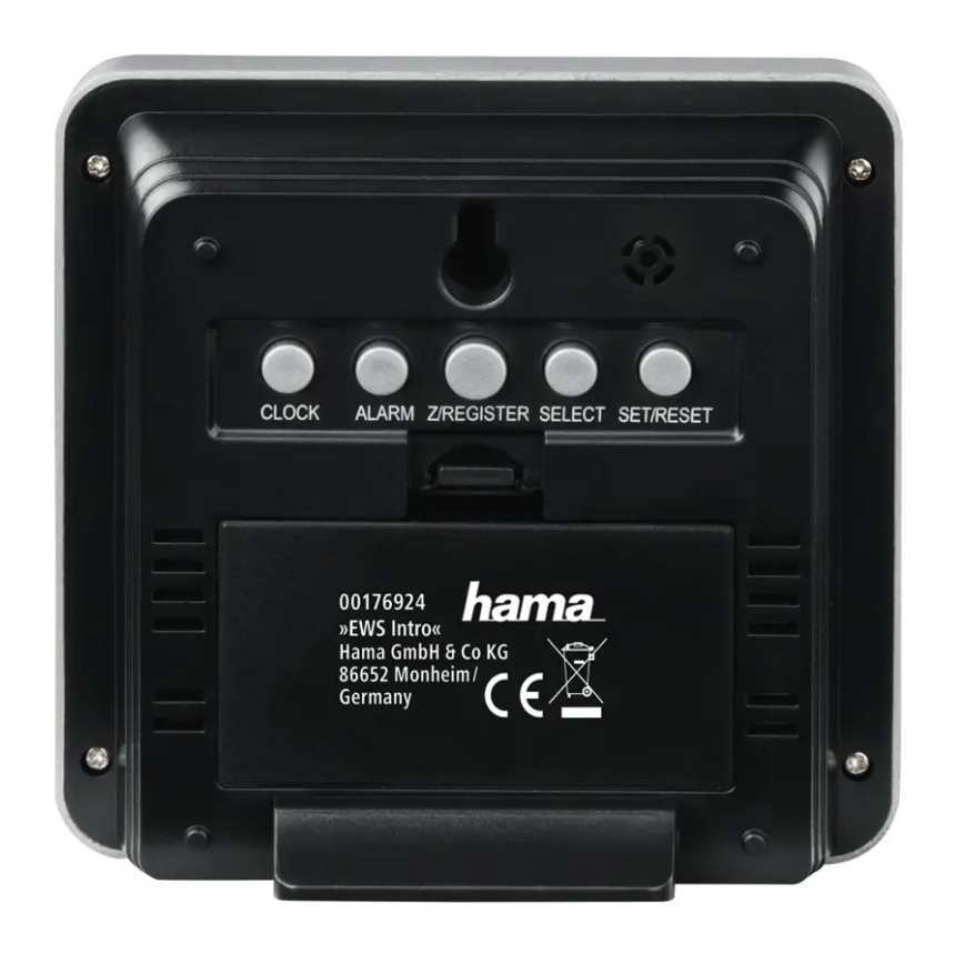 Hama - Ilmajaam LCD ekraaniga ja äratuskell 2xAA + 2xAA must/hall