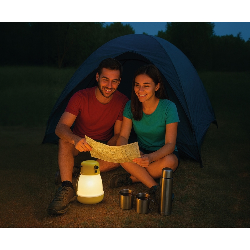 Hämardatav kaasaskantav laetav LED-lamp powerbanki funktsiooniga LUMINA MINIO LED/5V 1800 mAh IP44, kollane
