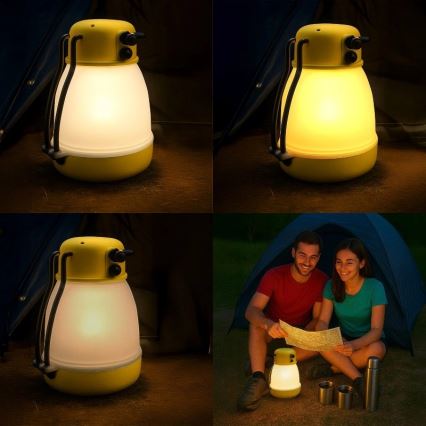 Hämardatav kaasaskantav laetav LED-lamp powerbanki funktsiooniga LUMINA MINIO LED/5V 1800 mAh IP44, kollane