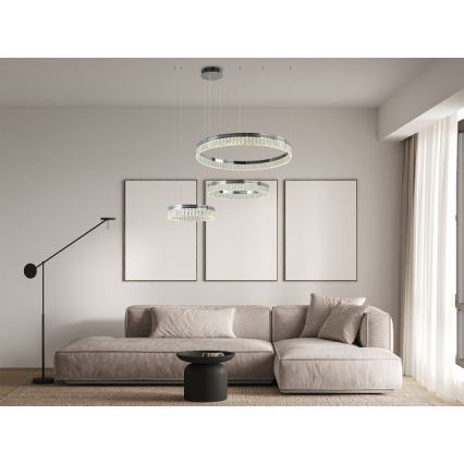 THALIA hämardatav LED-kristall-lühter kaabliga LED/120W/230V 3000-6000K + kaugjuhtimispult