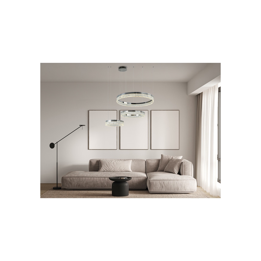 THALIA hämardatav LED-kristall-lühter kaabliga LED/120W/230V 3000-6000K + kaugjuhtimispult