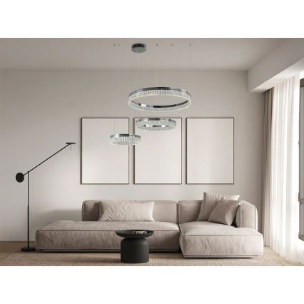 THALIA hämardatav LED-kristall-lühter kaabliga LED/120W/230V 3000-6000K + kaugjuhtimispult