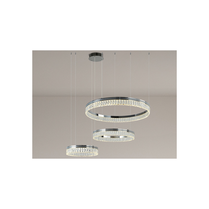 THALIA hämardatav LED-kristall-lühter kaabliga LED/120W/230V 3000-6000K + kaugjuhtimispult