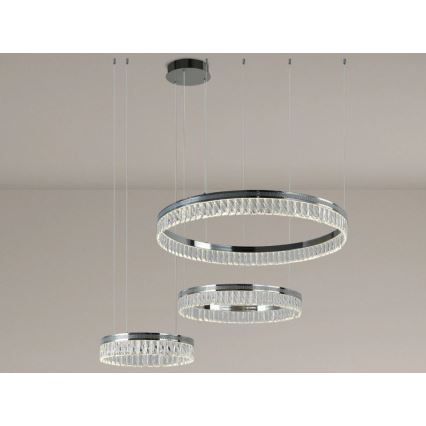 THALIA hämardatav LED-kristall-lühter kaabliga LED/120W/230V 3000-6000K + kaugjuhtimispult