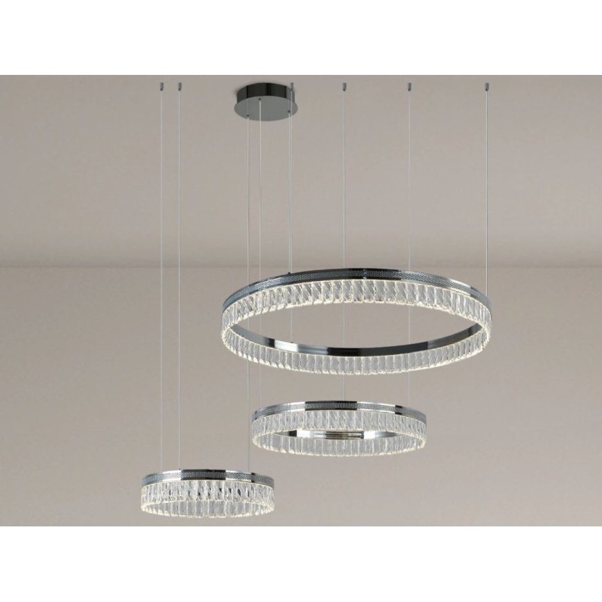 THALIA hämardatav LED-kristall-lühter kaabliga LED/120W/230V 3000-6000K + kaugjuhtimispult