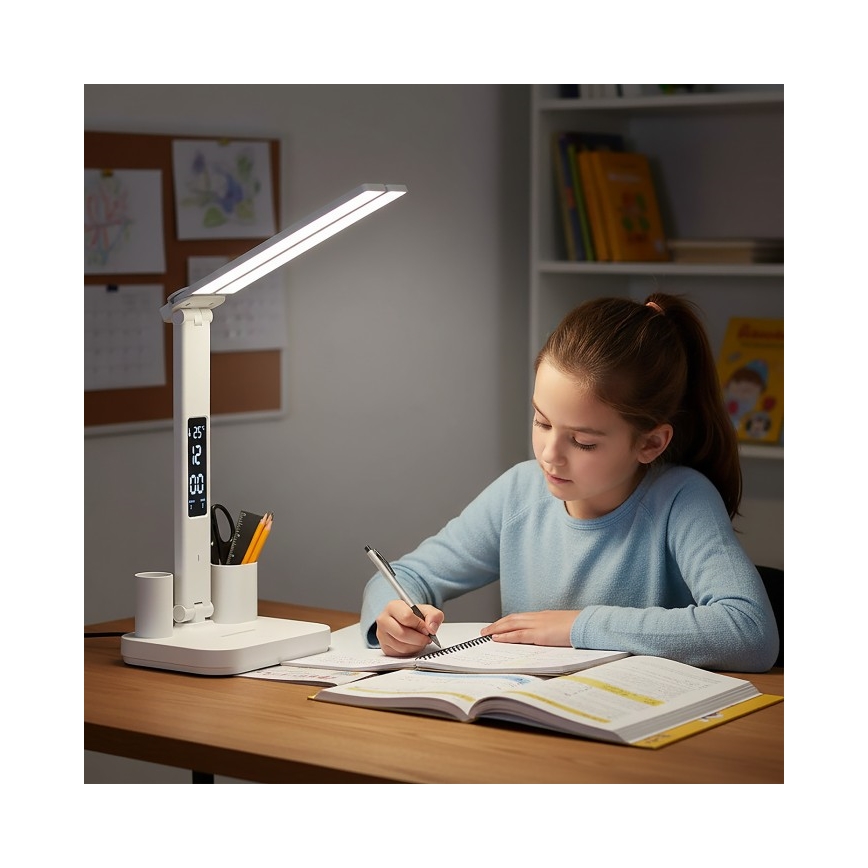 LED-hämardatav laetav laualamp NOBLITE P LED/5W/5V 3000/4000/6000K 2200 mAh valge