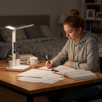 LED-hämardatav laetav laualamp NOBLITE P LED/5W/5V 3000/4000/6000K 2200 mAh valge