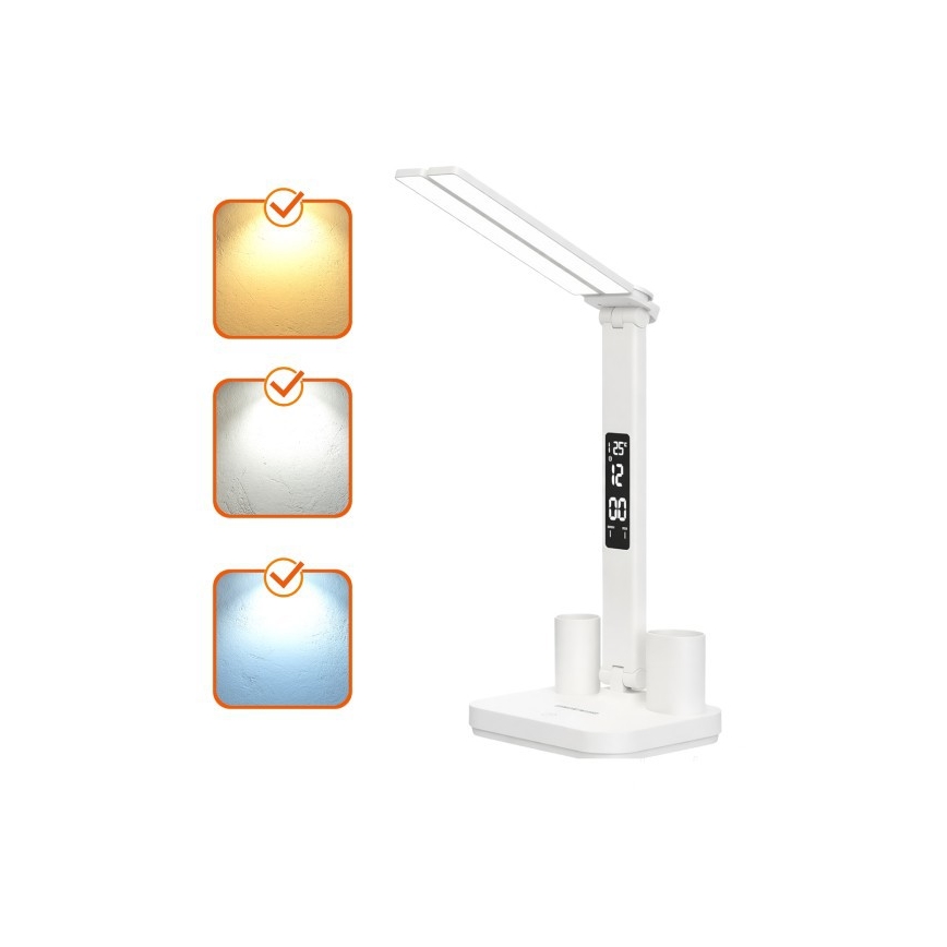 LED-hämardatav laetav laualamp NOBLITE P LED/5W/5V 3000/4000/6000K 2200 mAh valge