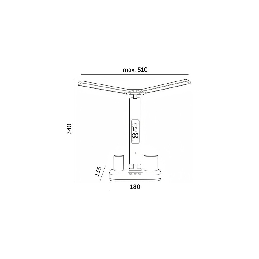 LED-hämardatav laetav laualamp NOBLITE P LED/5W/5V 3000/4000/6000K 2200 mAh valge