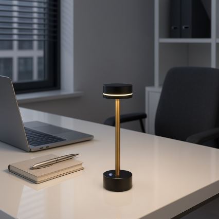 Hämardatav laetav LED-laualamp SAM LED/5W/5V 3600 mAh must/kuldne