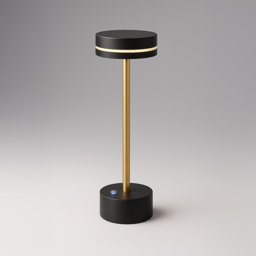 Hämardatav laetav LED-laualamp SAM LED/5W/5V 3600 mAh must/kuldne