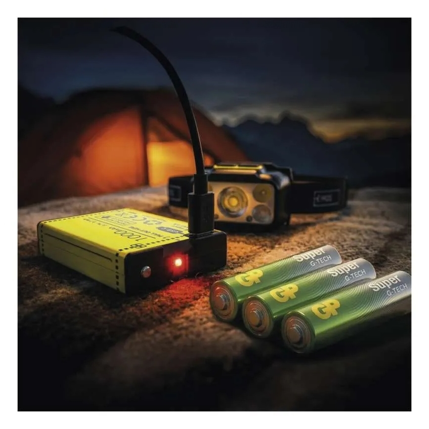Hämardatav laetav LED-pealamp/3xAAA/1000 mAh 3,7V