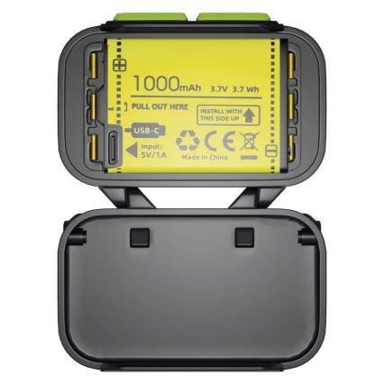 Hämardatav laetav LED-pealamp/3xAAA/1000 mAh 3,7V