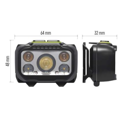 Hämardatav laetav LED-pealamp/3xAAA/1000 mAh 3,7V