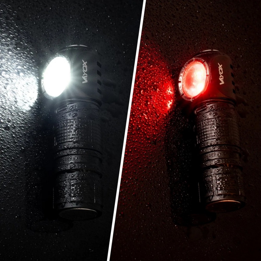 Hämardatav laetav LED-pealamp punase valgusega 3-ühes LED/10W/5V IP66 500 lm 800 mAh