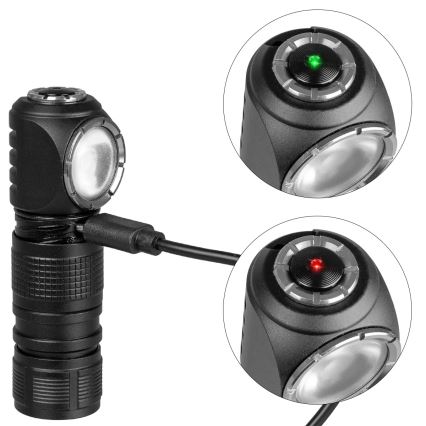 Hämardatav laetav LED-pealamp punase valgusega 3-ühes LED/10W/5V IP66 500 lm 800 mAh