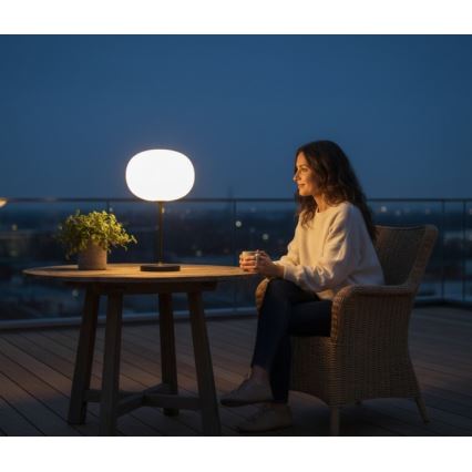 LED hämardatav laetav välitingimustes laualamp VENEZIA LED/2W/5V 2700K IP54 4000 mAh must