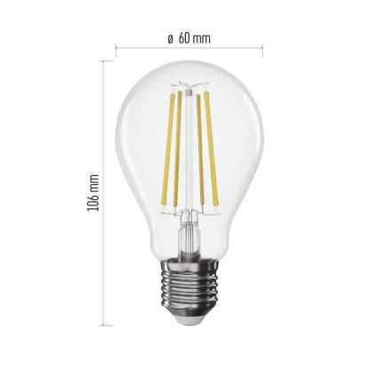 Hämardatav LED-filamentpirn A60 E27/7,5W/230V 4000K