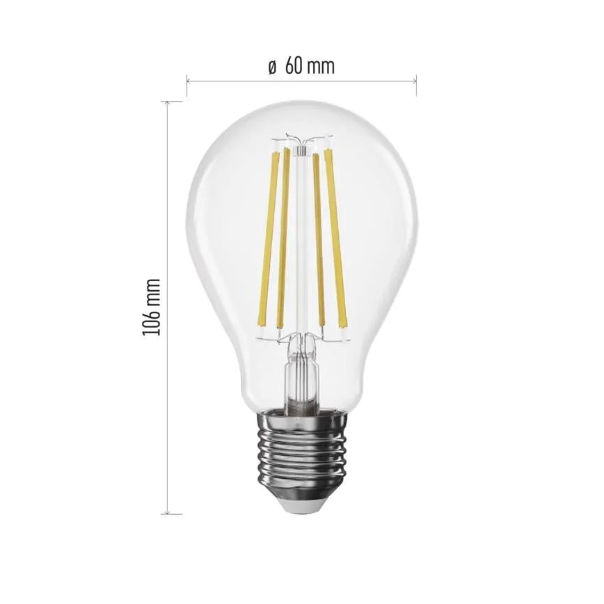 Hämardatav LED-filamentpirn A60 E27/7,5W/230V 4000K