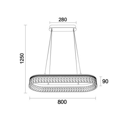 Hämardatav LED-kristallkroonlühter kaabliga riputatav THALIA LED/50W/230V 3000-6000K + kaugjuhtimispult