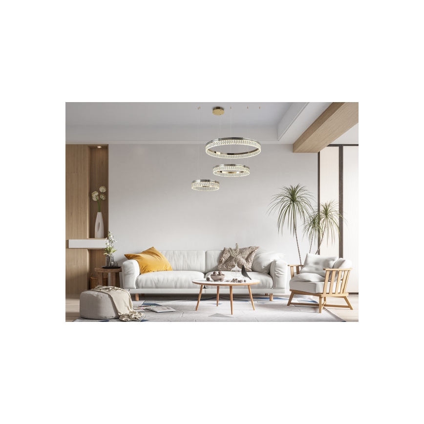 Hämardatav LED-kristallkroonlühter köisel THALIA LED/120W/230V 3000-6000K + kaugjuhtimispult