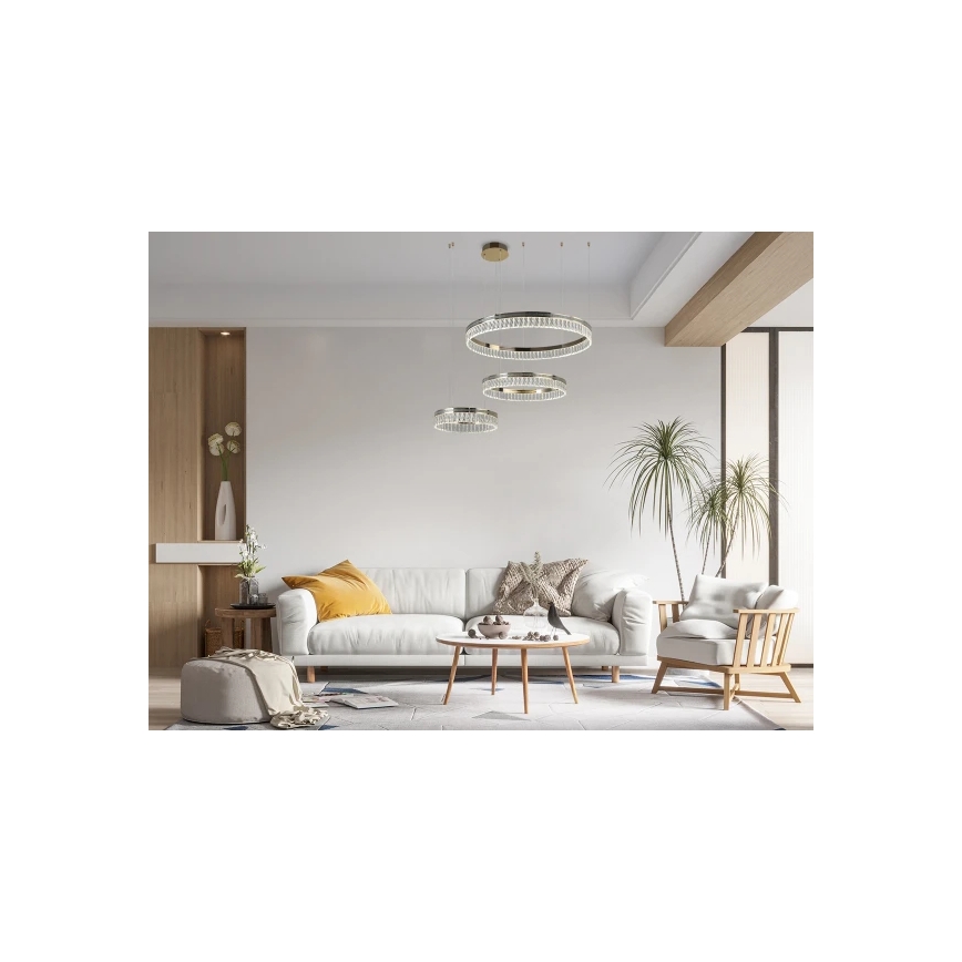 Hämardatav LED-kristallkroonlühter köisel THALIA LED/120W/230V 3000-6000K + kaugjuhtimispult