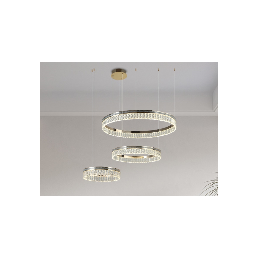 Hämardatav LED-kristallkroonlühter köisel THALIA LED/120W/230V 3000-6000K + kaugjuhtimispult