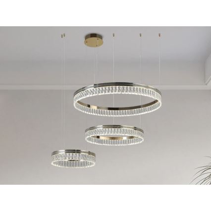 Hämardatav LED-kristallkroonlühter köisel THALIA LED/120W/230V 3000-6000K + kaugjuhtimispult