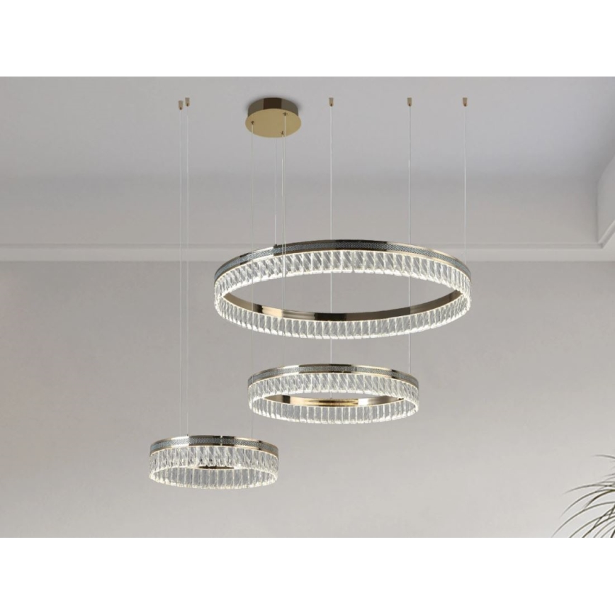 Hämardatav LED-kristallkroonlühter köisel THALIA LED/120W/230V 3000-6000K + kaugjuhtimispult