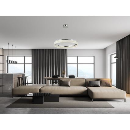 Hämardatav kristall-lühter THALIA, riputuskaabliga, LED/55W/230V 3000-6000K, läbimõõt 80 cm + kaugjuhtimispult