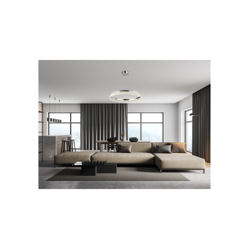 Hämardatav kristall-lühter THALIA, riputuskaabliga, LED/55W/230V 3000-6000K, läbimõõt 80 cm + kaugjuhtimispult