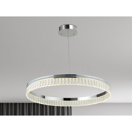 Hämardatav kristall-lühter THALIA, riputuskaabliga, LED/55W/230V 3000-6000K, läbimõõt 80 cm + kaugjuhtimispult