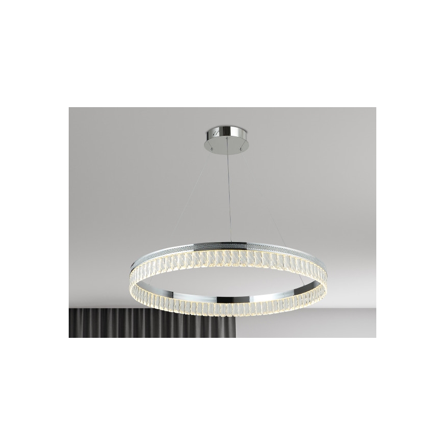 Hämardatav kristall-lühter THALIA, riputuskaabliga, LED/55W/230V 3000-6000K, läbimõõt 80 cm + kaugjuhtimispult