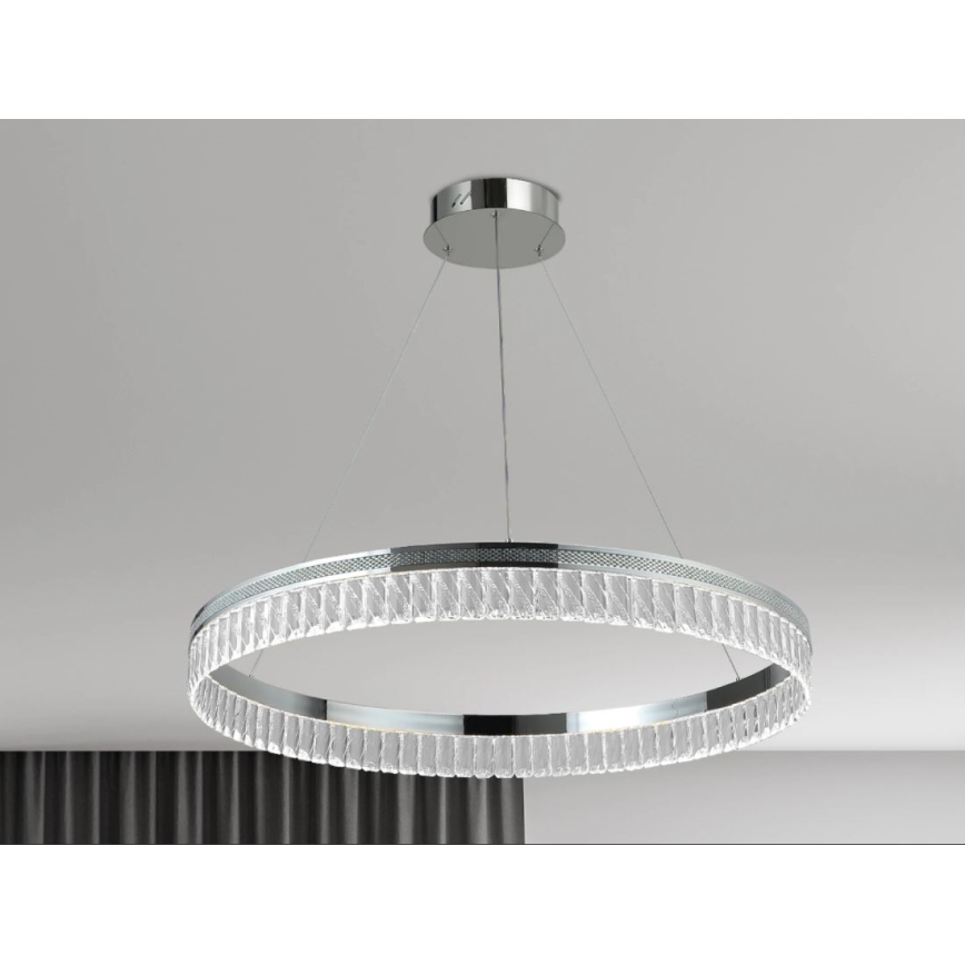 Hämardatav kristall-lühter THALIA, riputuskaabliga, LED/55W/230V 3000-6000K, läbimõõt 80 cm + kaugjuhtimispult