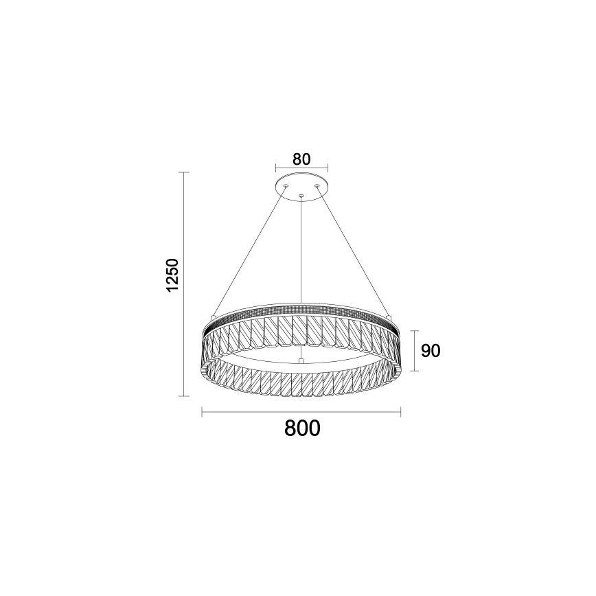 Hämardatav kristall-lühter THALIA, riputuskaabliga, LED/55W/230V 3000-6000K, läbimõõt 80 cm + kaugjuhtimispult